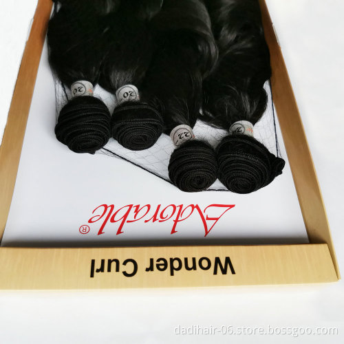 Adorable Box Locs Best Synthetic Weave Hair Weaves Big Curly,Black Heat Resistant Fiber Packet Hair Bundles Wonder Curl 4pcs